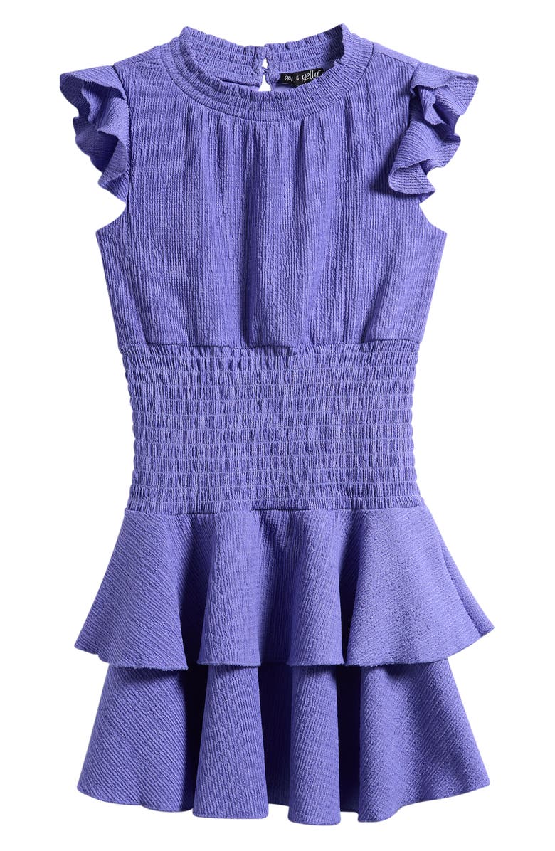 Ava & Yelly Kids' Smock Waist Dress, Main, color, Periwinkle Blue