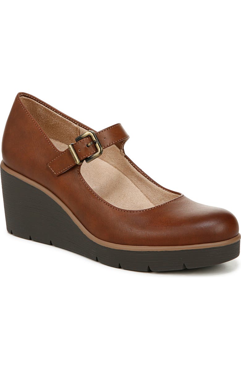 SOUL NATURALIZER Adore Mary Jane Wedge, Main, color, Toffee Brown Faux Leather