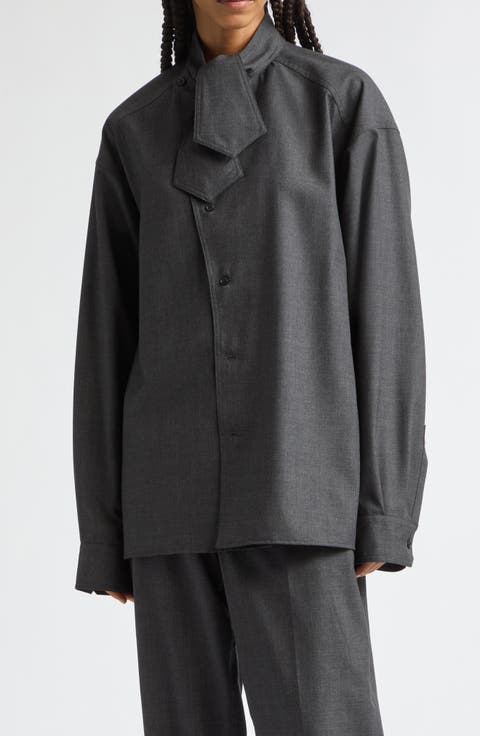 Wool Shirt with Tie
