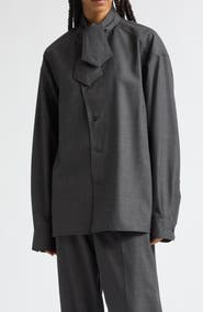 PLAN C Wool Shirt with Tie