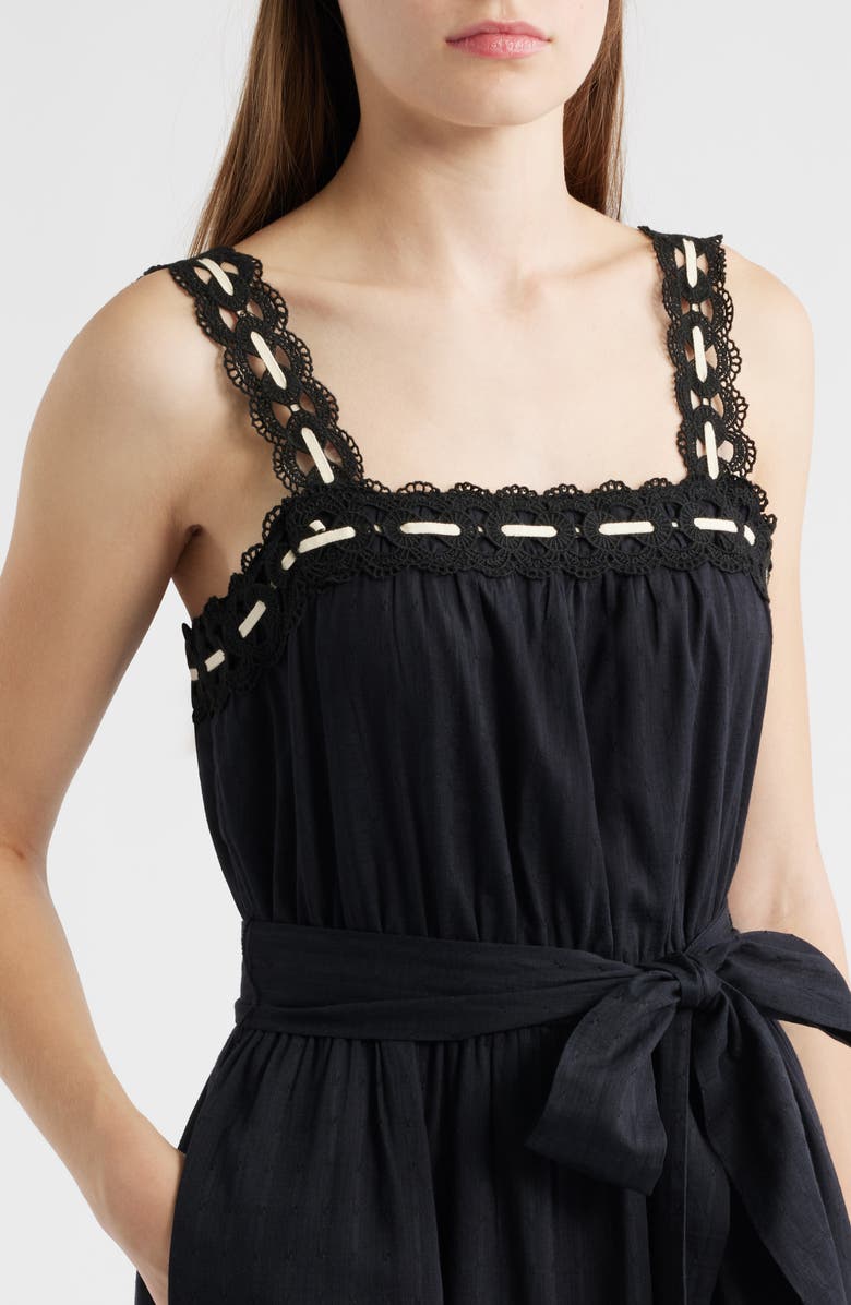 Anne Klein Lace Trim Cotton Sundress, Alternate, color, 