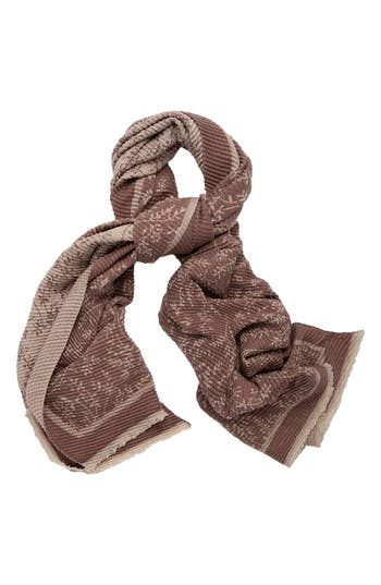 Saachi Floral Crinkle Scarf In Copper