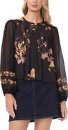 Vince Camuto Floral Pleat Front Top