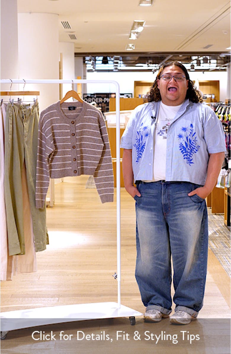 Blaire Stripe Crop Cardigan, sales video thumbnail