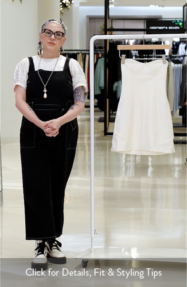 Mimi Strapless Twill Minidress, sales video thumbnail