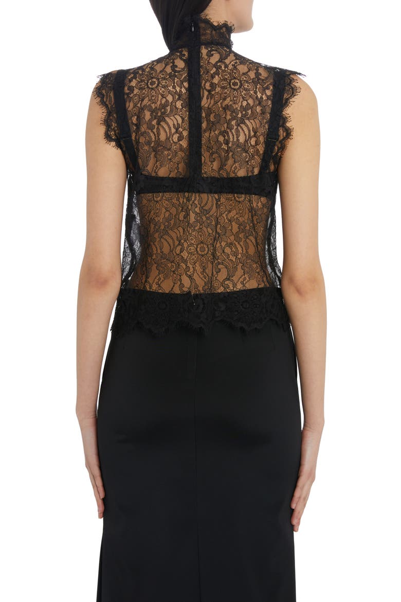 Sheer Lace Top, Alternate, color, BLACK