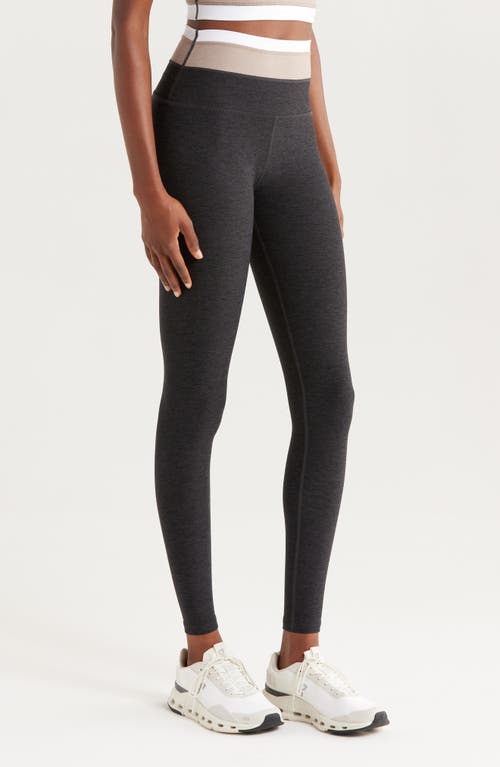 Beyond Yoga Space Dye Horizon Colorblock Ankle Leggings In Gray