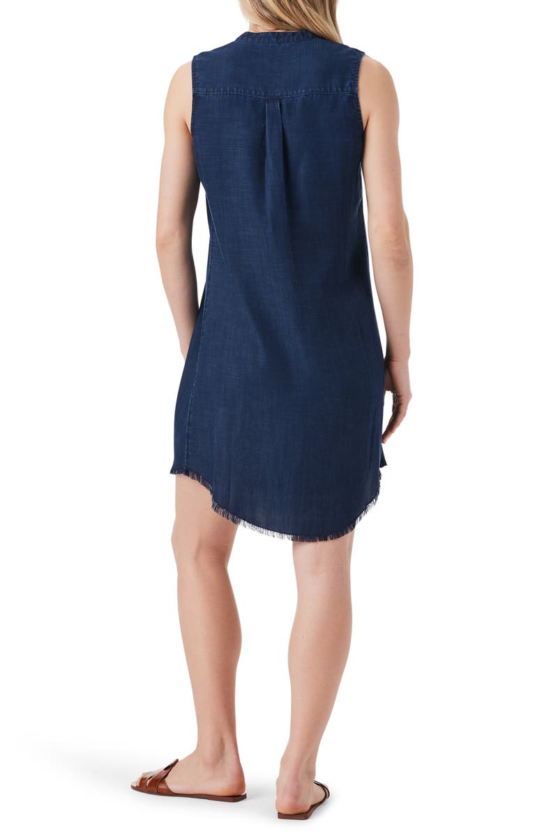 NIC+ZOE Throw On Sleeveless Denim Dress, Alternate, color, Dark Wash