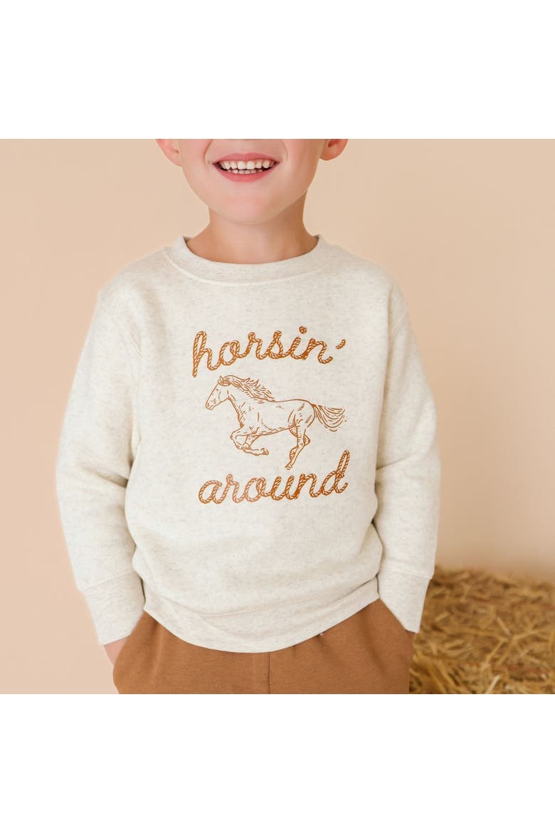 Horsin' Around Western Sweatshirt, Alternate, color, Natural Heather
