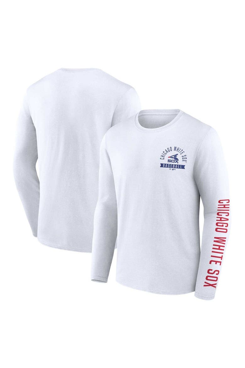 Men's Fanatics Branded White Chicago White Sox Pressbox Long Sleeve T-Shirt, Main, color, White