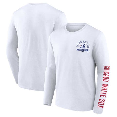 Men's Fanatics Branded White Chicago White Sox Pressbox Long Sleeve T-Shirt