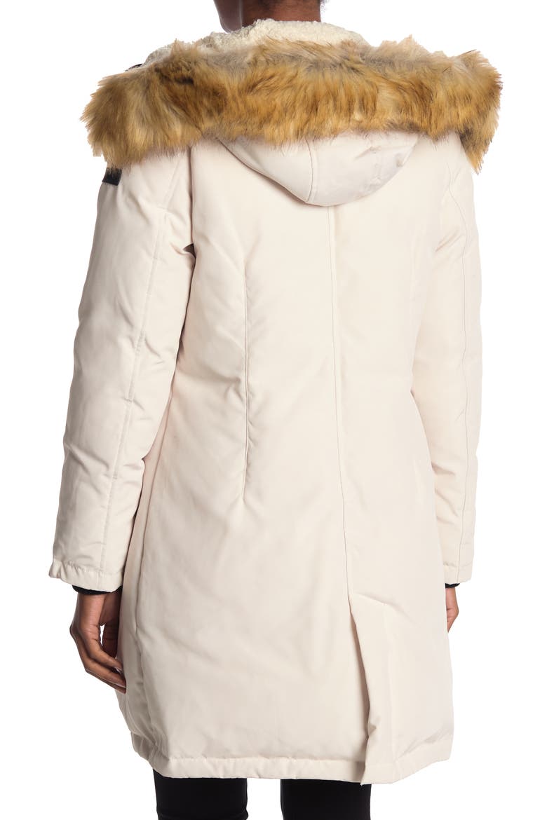 Faux Fur Trim Down Parka, Alternate, color, CREAM