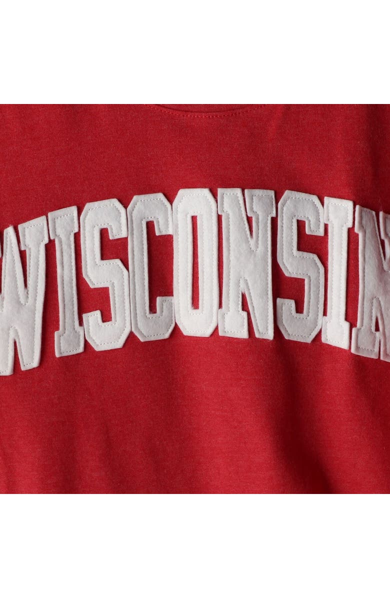 PRESSBOX Women's Pressbox Heathered Red Wisconsin Badgers Two-Hit Canyon Long Sleeve T-Shirt, Alternate, color, Red