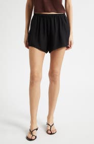 POSSE Priscilla Lace Trim Silk Shorts