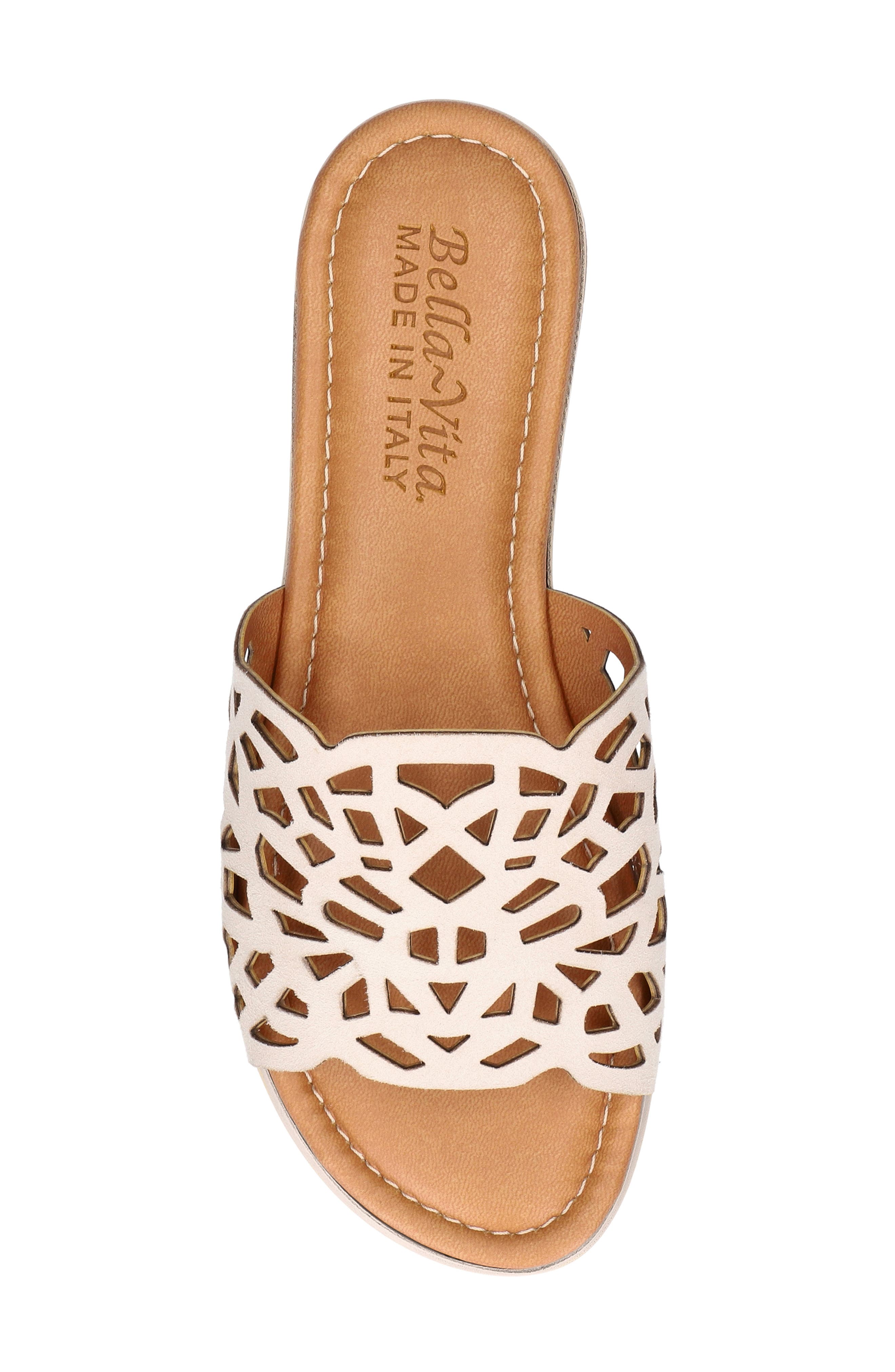 Cas-Italy Wedge Slide Sandal, Alternate, color, STONE ITALIAN LEATHER