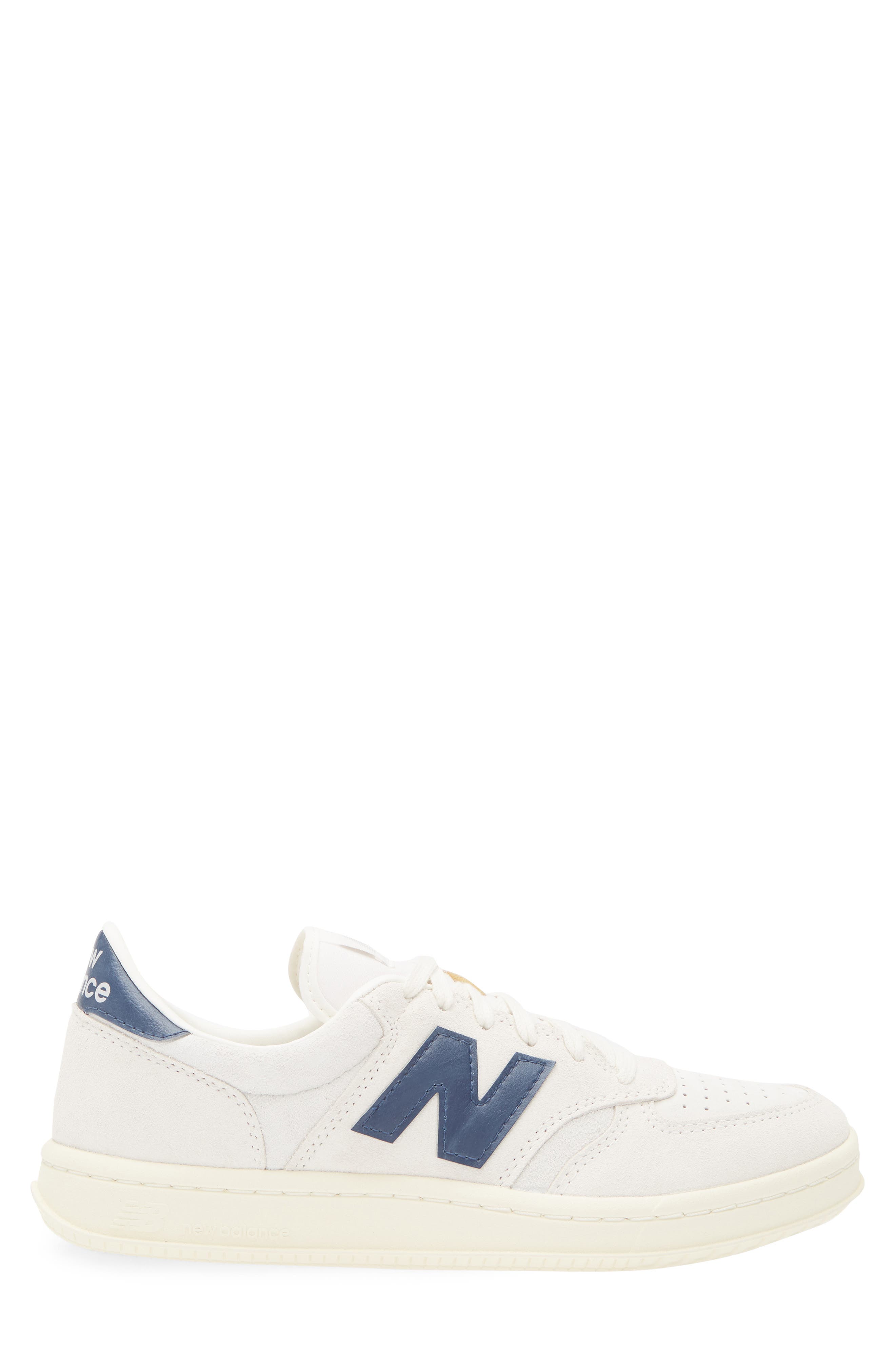 New Balance T500 Tennis Sneaker, Alternate, color, Sea Salt/ Nb Navy