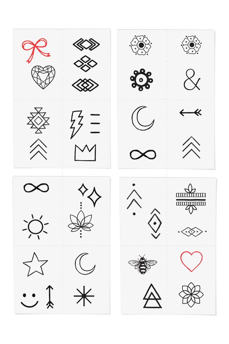 Finger Tats Pack Temporary Tattoos, Alternate, color, NO COLOR
