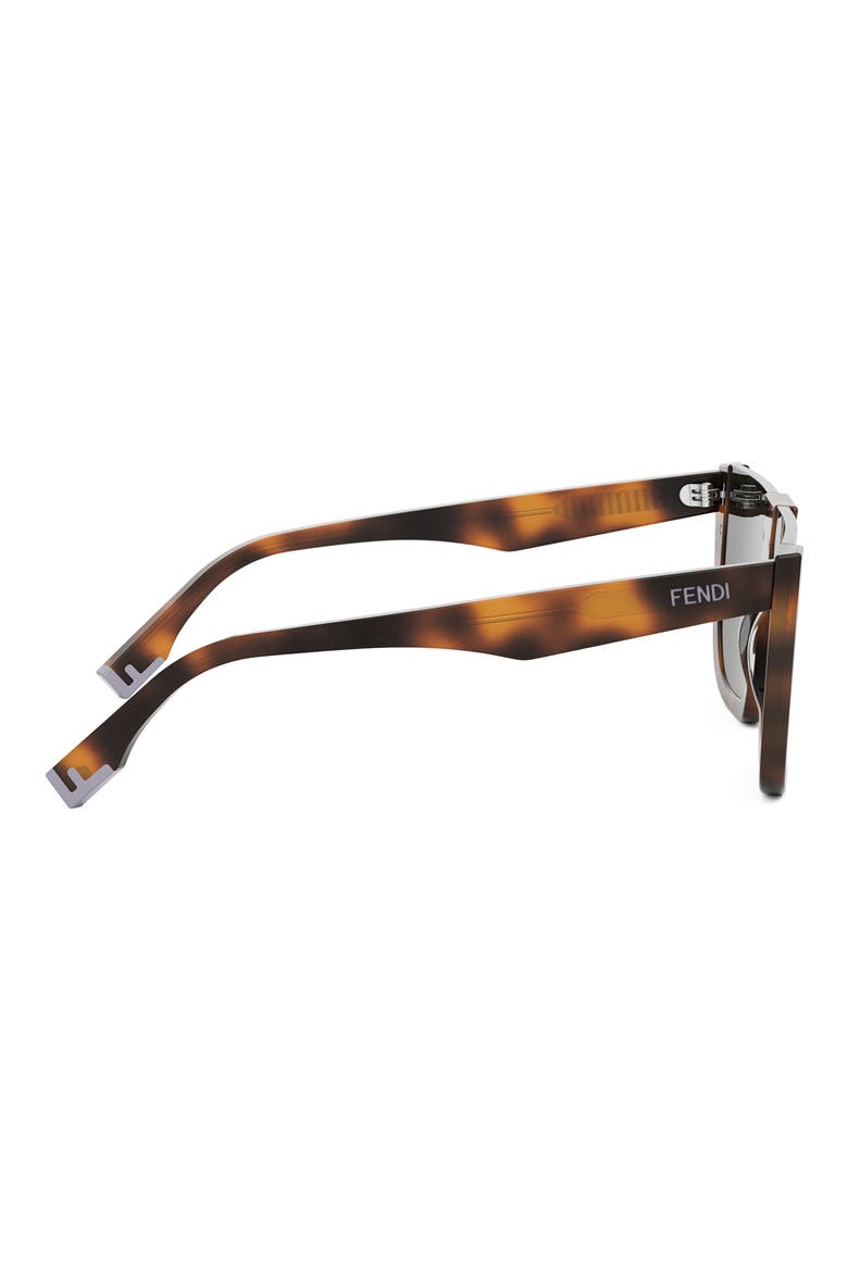 'Fendi Way Flat Top Sunglasses, Alternate, color, BLONDE HAVANA / SMOKE