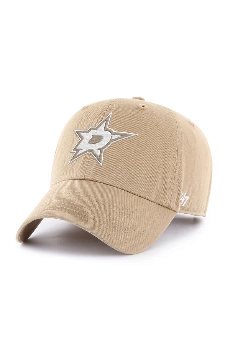 '47 Men's '47 Khaki Dallas Stars Logo Clean Up Adjustable Hat, Main, color, Khaki