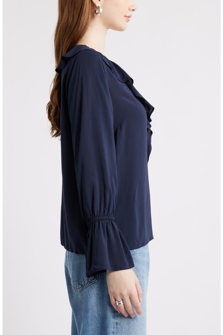 Ruffle Front Top, Alternate, color, NAVY NIGHT