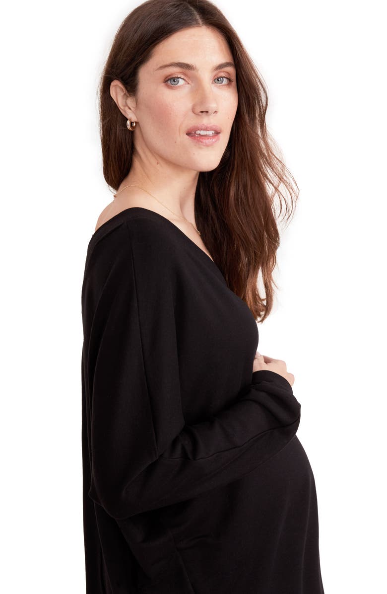 HATCH The Visitor Hospital Long Sleeve Maternity Midi Dress, Alternate, color, 