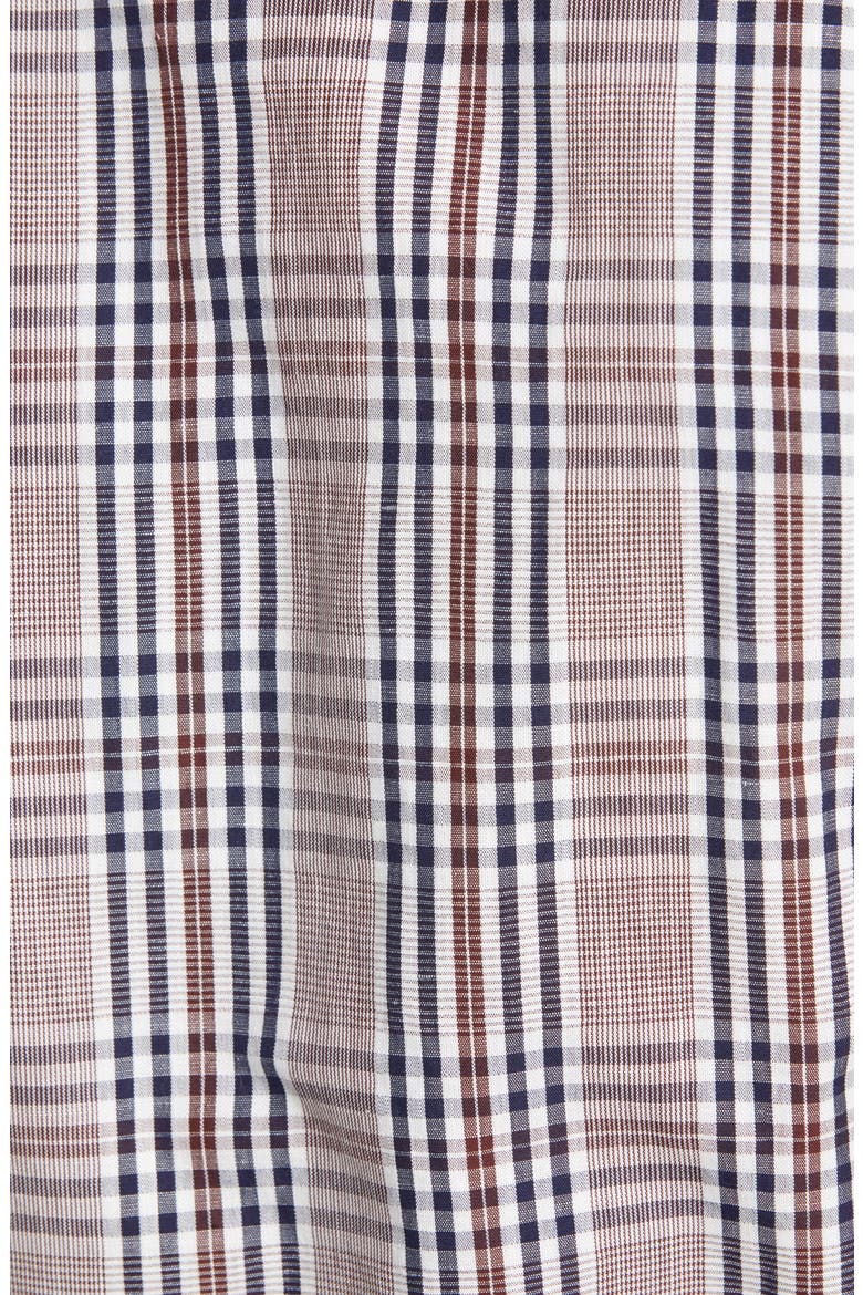 Ermenegildo Zegna Classic Fit Plaid Cotton & Linen Button-Up Shirt, Alternate, color, BLUE
