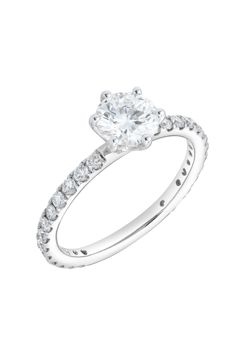 Freya 14K White Gold Round Cut Lab Grown Diamond Solitaire Engagement Ring - 1.25 ctw, Alternate, color, 14K White Gold