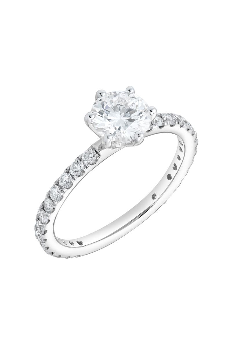 LuvMyJewelry Freya 14K White Gold Round Cut Lab Grown Diamond Solitaire Engagement Ring - 1.25 ctw, Alternate, color, 14K White Gold