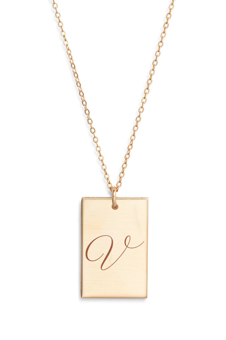 Stella Initial Pendant Necklace, Main, color, GOLD / V