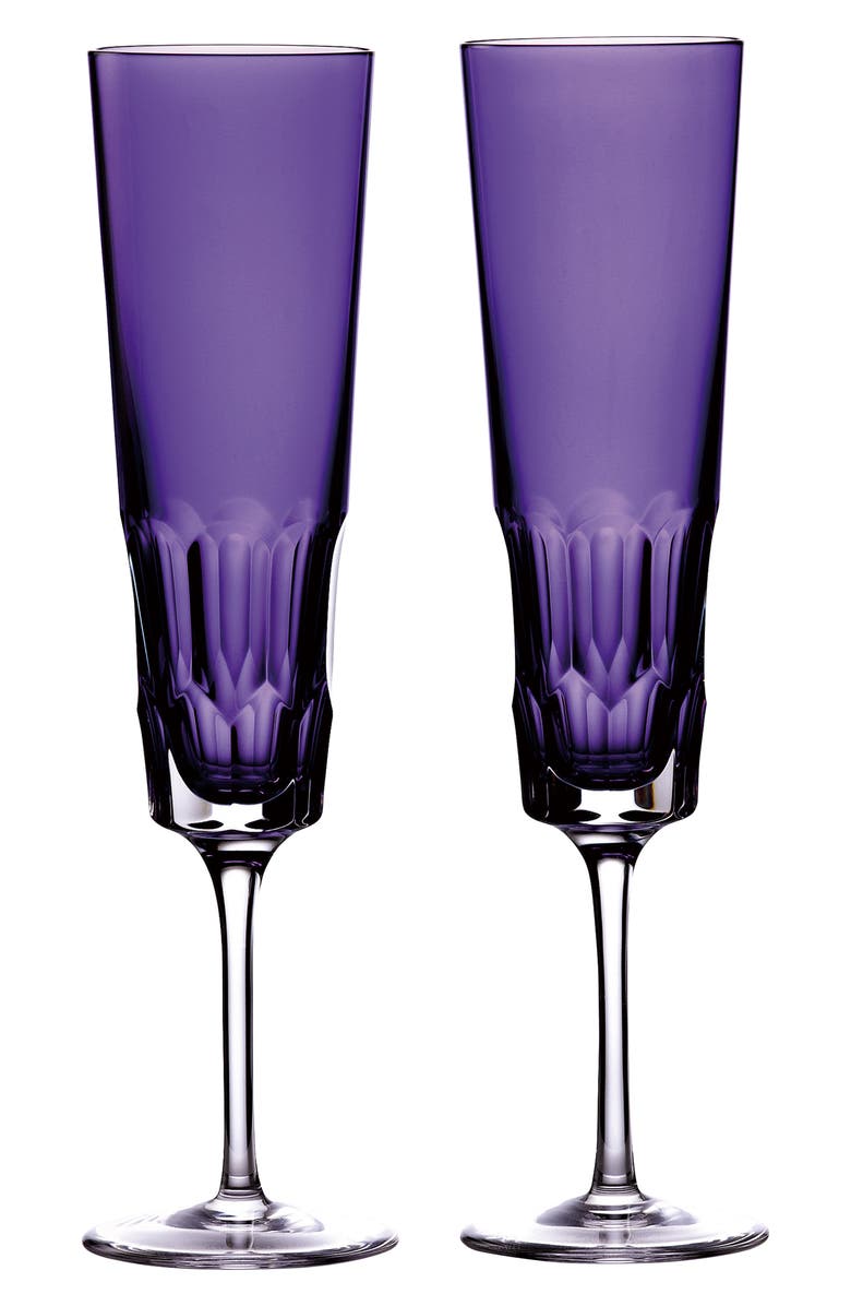 Waterford Jeff Leatham Icon Amethyst Set of 2 Lead Crystal Flutes, Main, color,