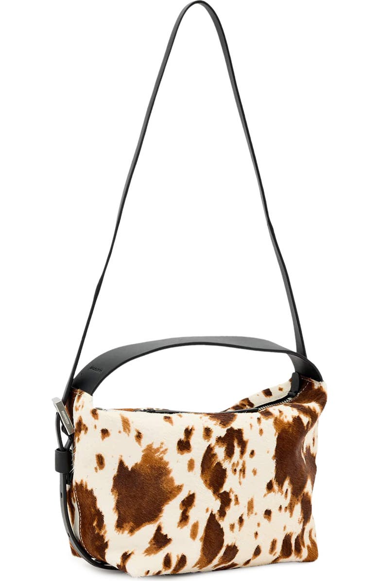 AllSaints Vega Grab Genuine Calf Hair Crossbody Bag, Alternate, color, Cow Print