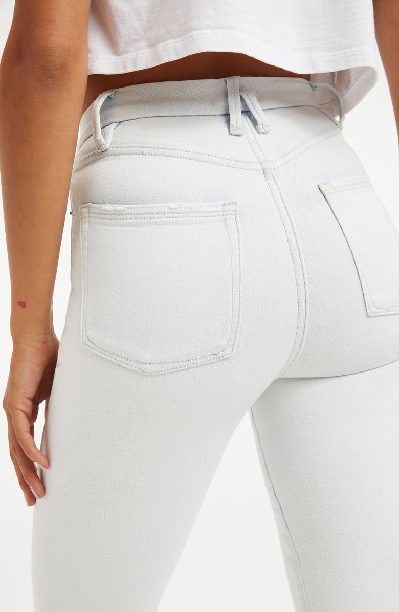 Good American Good Classic V-Yoke Slim Jeans, Alternate, color,