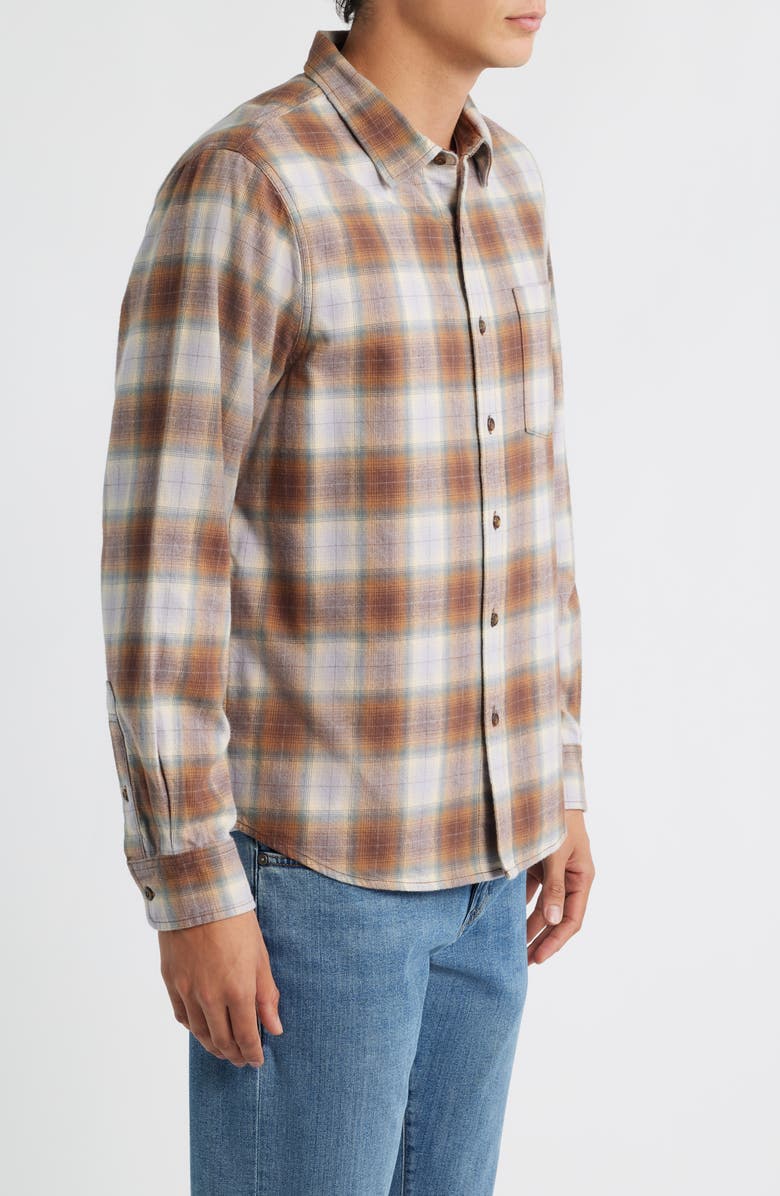 Treasure & Bond Plaid Flannel Button-Up Shirt, Alternate, color, Beige- Brown Ares Plaid