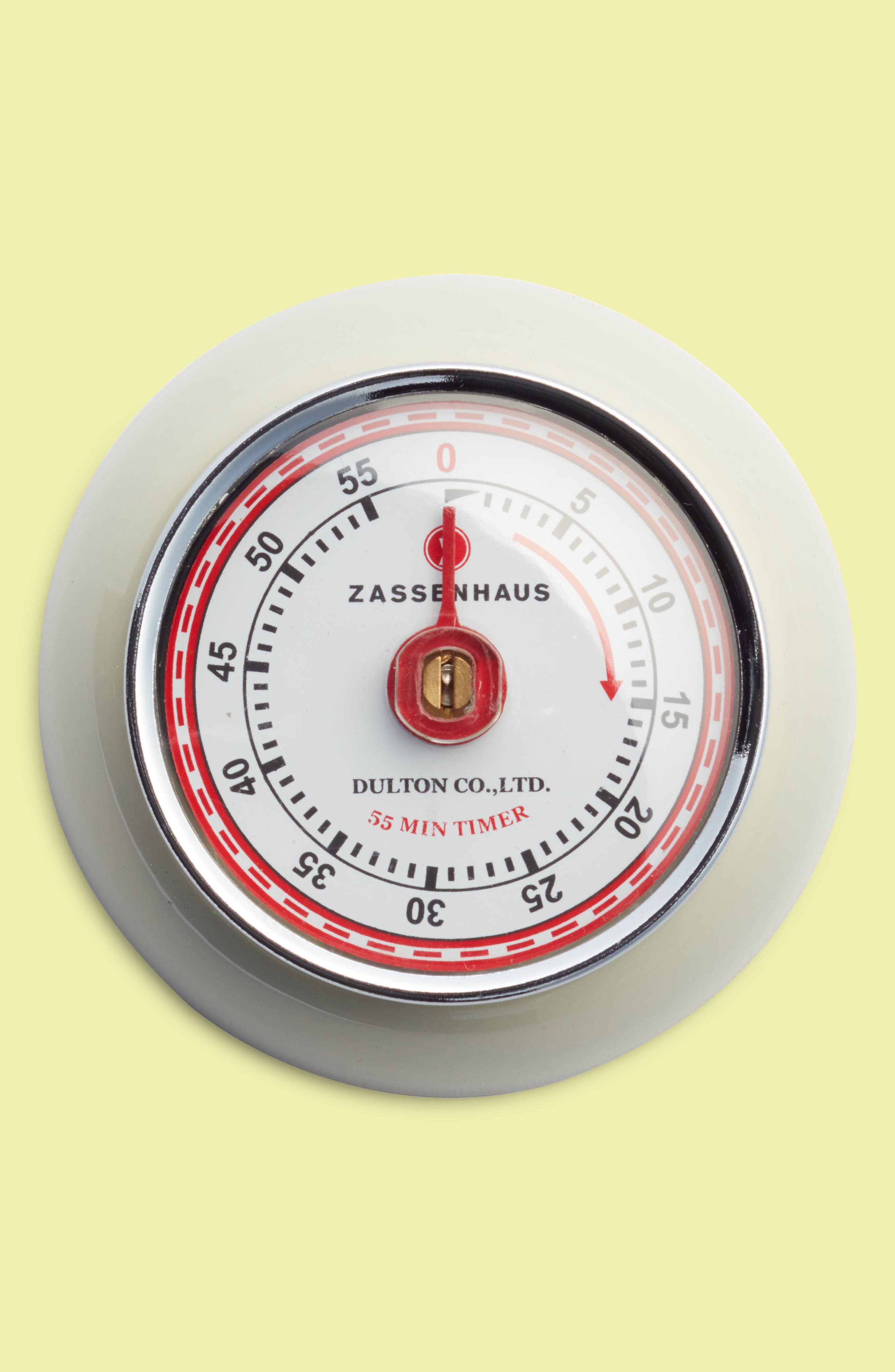 ZASSENHAUS Magnetic Retro 60 Minute Kitchen Timer, 2.75-Inch - Cream