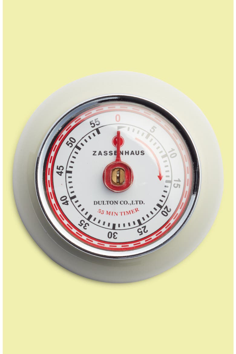 Magnetic Retro 60 Minute Kitchen Timer, 2.75-Inch, Main, color, CREAM