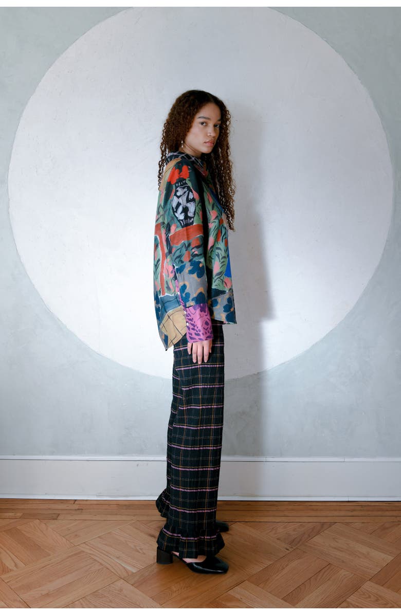 Untitled in Motion Kali Silky Button-Up Shirt, Alternate, color, Chambers