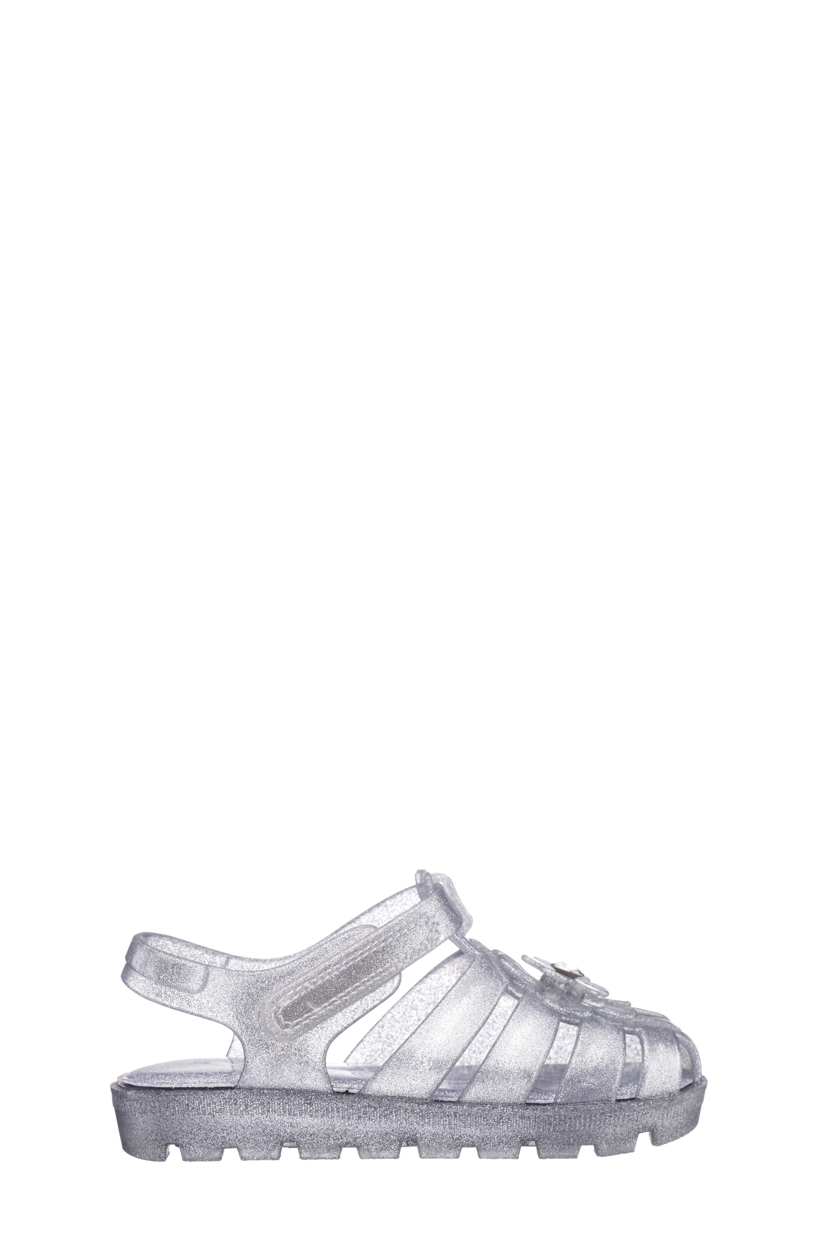 Nina Kids' Waterproof Jelly Fisherman Sandal, Alternate, color, Silver Glitter Jelly