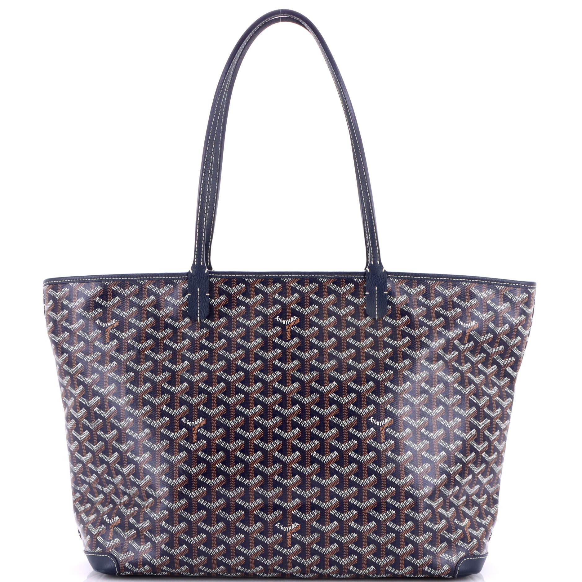 Pre-Owned Goyard Artois Tote Coated Canvas MM, Main, color, Blue