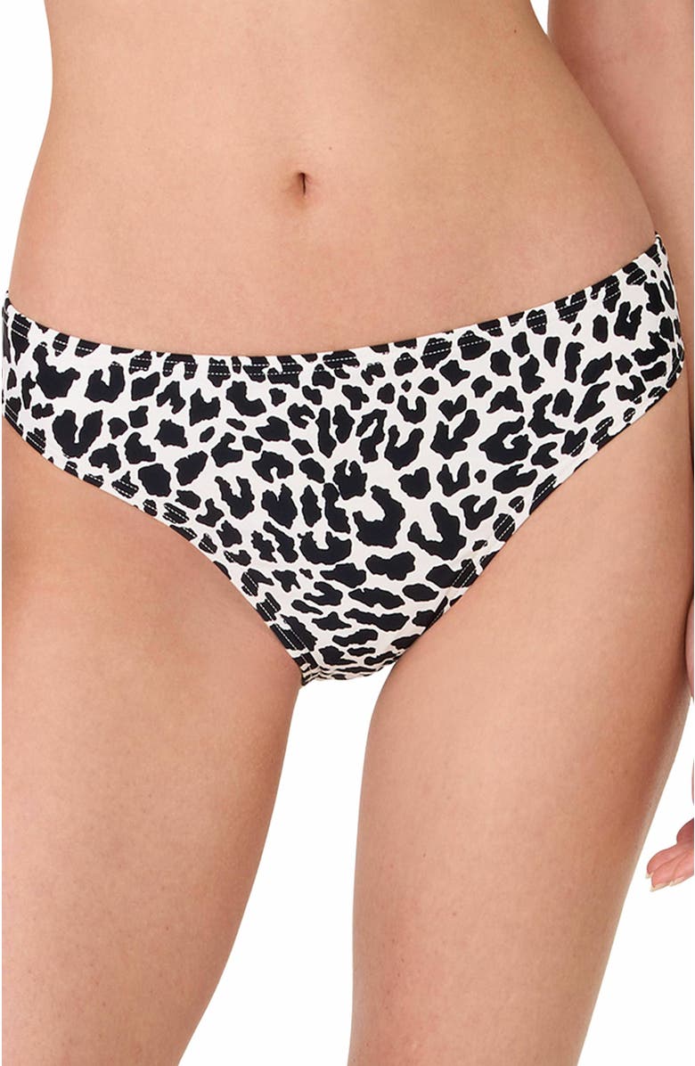 Kate Spade New York Regal Leopard Bikini Bottom, Main, color, Black