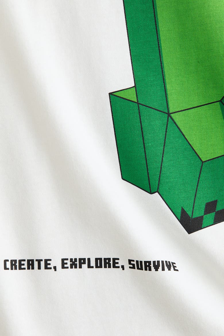 Oversized Printed T-shirt, Alternate, color, White/Minecraft