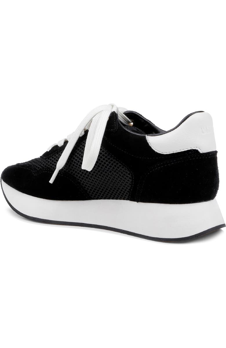 L'AGENCE Deepa Mixed Media Running Sneaker, Alternate, color, Black Suede