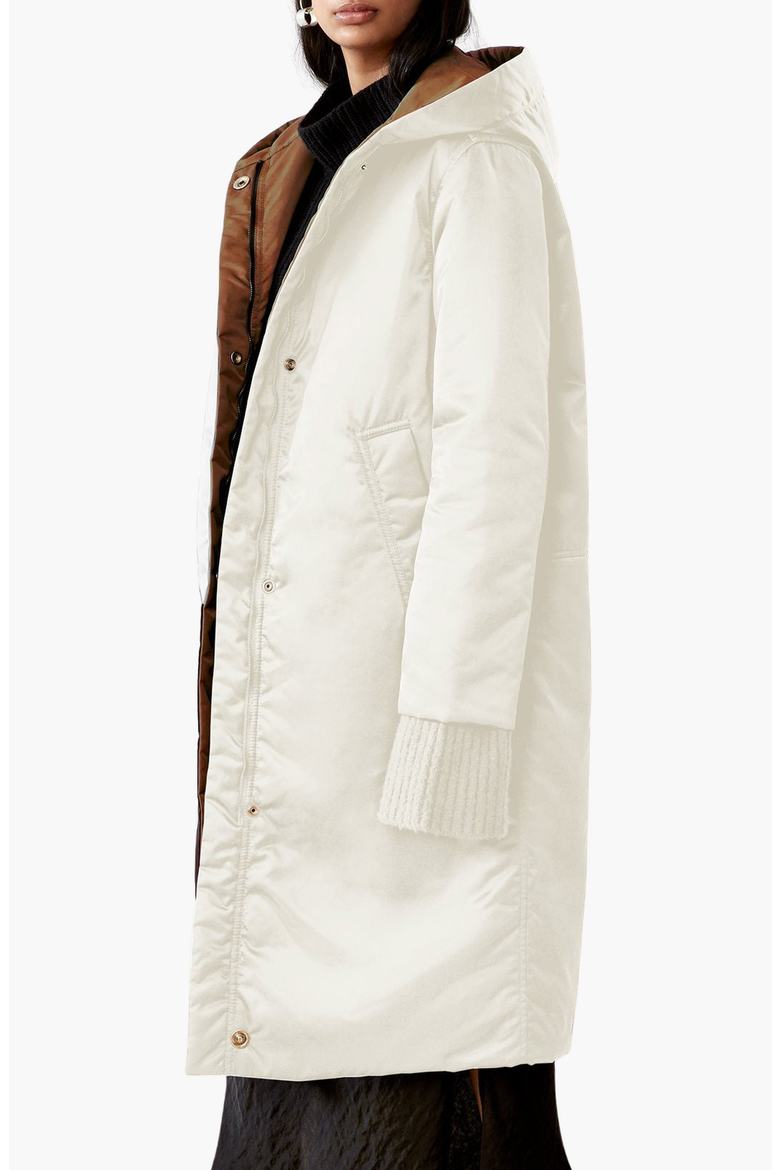 Reversible Satin Down Coat, Main, color, Ivory