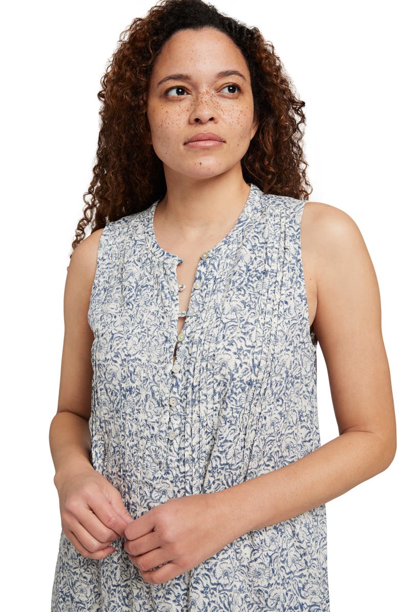 Faherty Isha Floral Hemp Blend Dress, Alternate, color, Cream Imma Floral