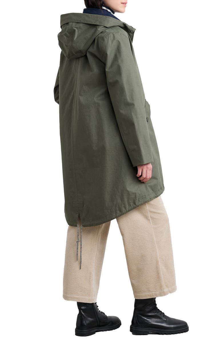 Seasalt Cornwall Seafaring Waterproof Linen & Cotton Hooded Coat, Alternate, color, Trellis