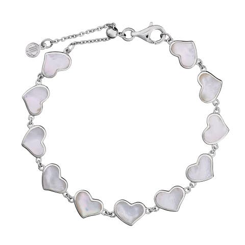 All Around Heart Bracelet Set In Sterling Silver