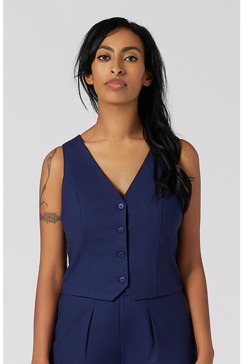 The Wool Vest, Alternate, color, Indigo