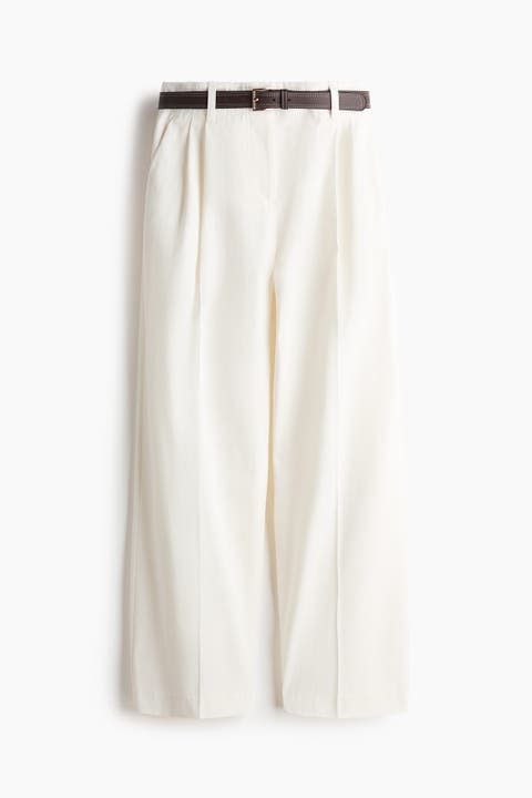 Belted Cotton Chinos