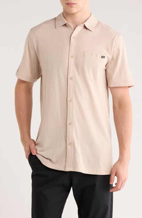 Hurley Dobby Knit Short Sleeve Button-Up Shirt