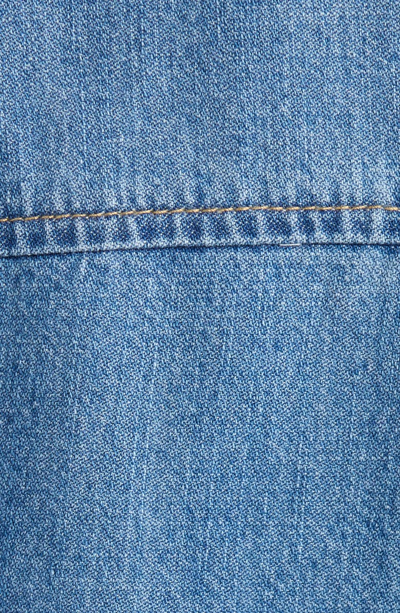 Wit & Wisdom Puff Sleeve Denim Shirt, Alternate, color, Mid Blue
