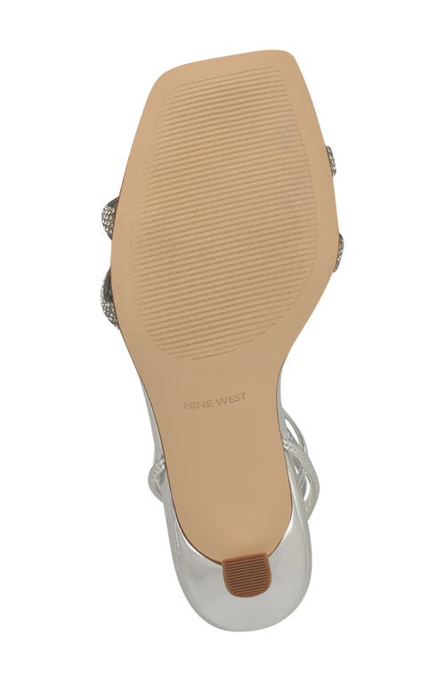 Nine West Raqchel Ankle Wrap Sandal In Silver